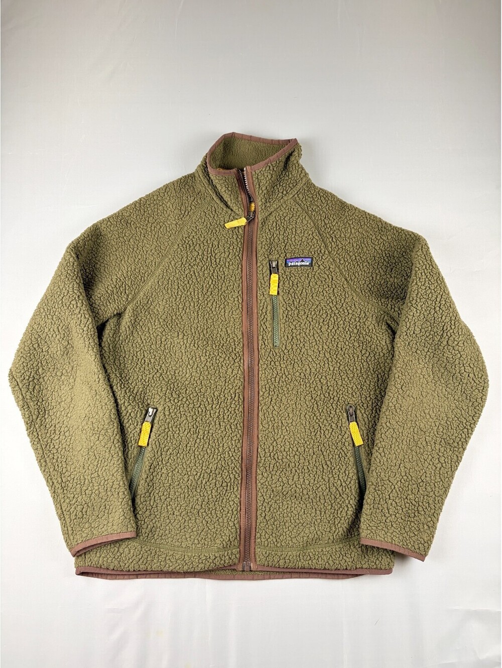 Patagonia Men’s Full Zip Green Jacket Size M Retro Pile Basin Green